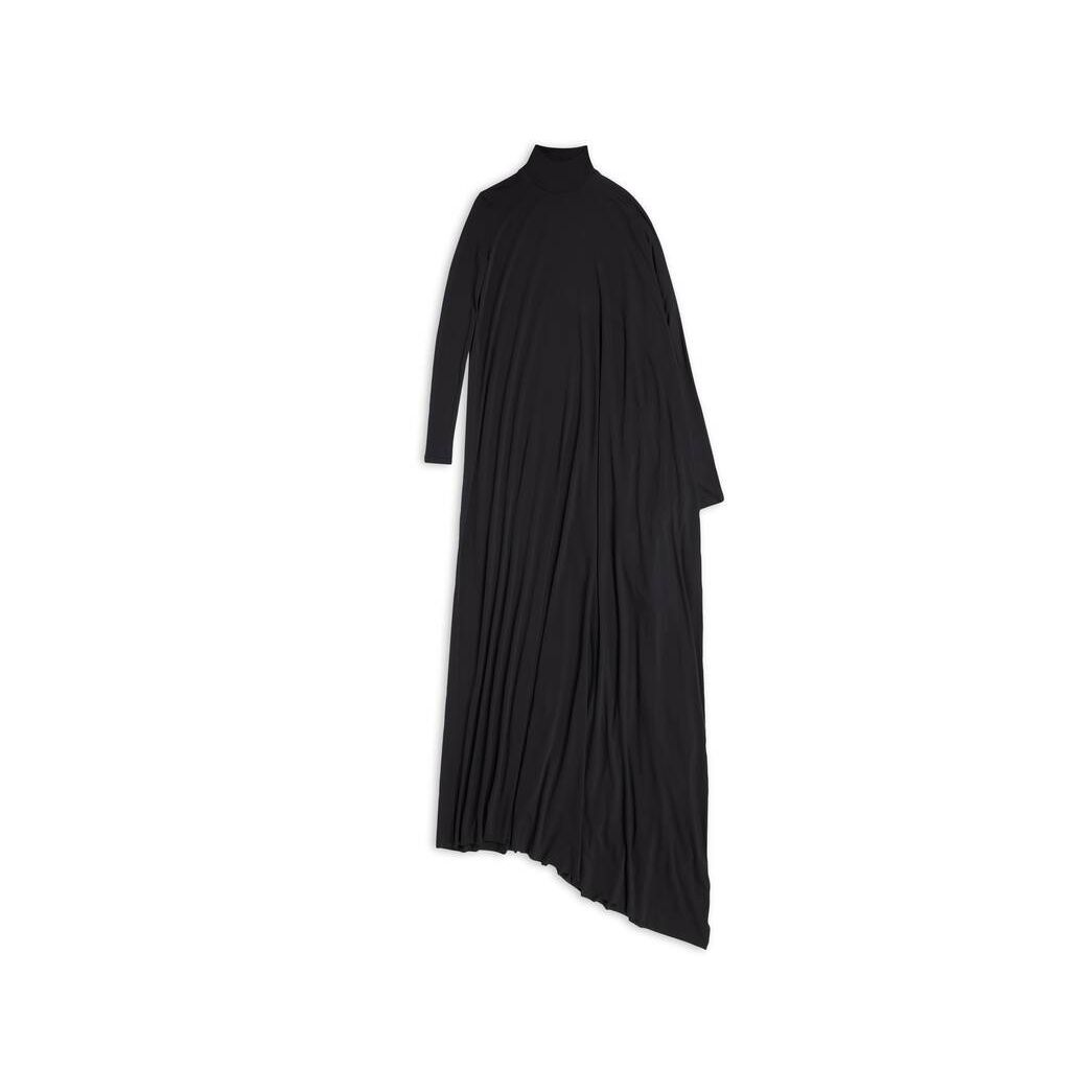 Women's Balenciaga Minimal Maxi Dress Skirts Black | 5274KLDQT