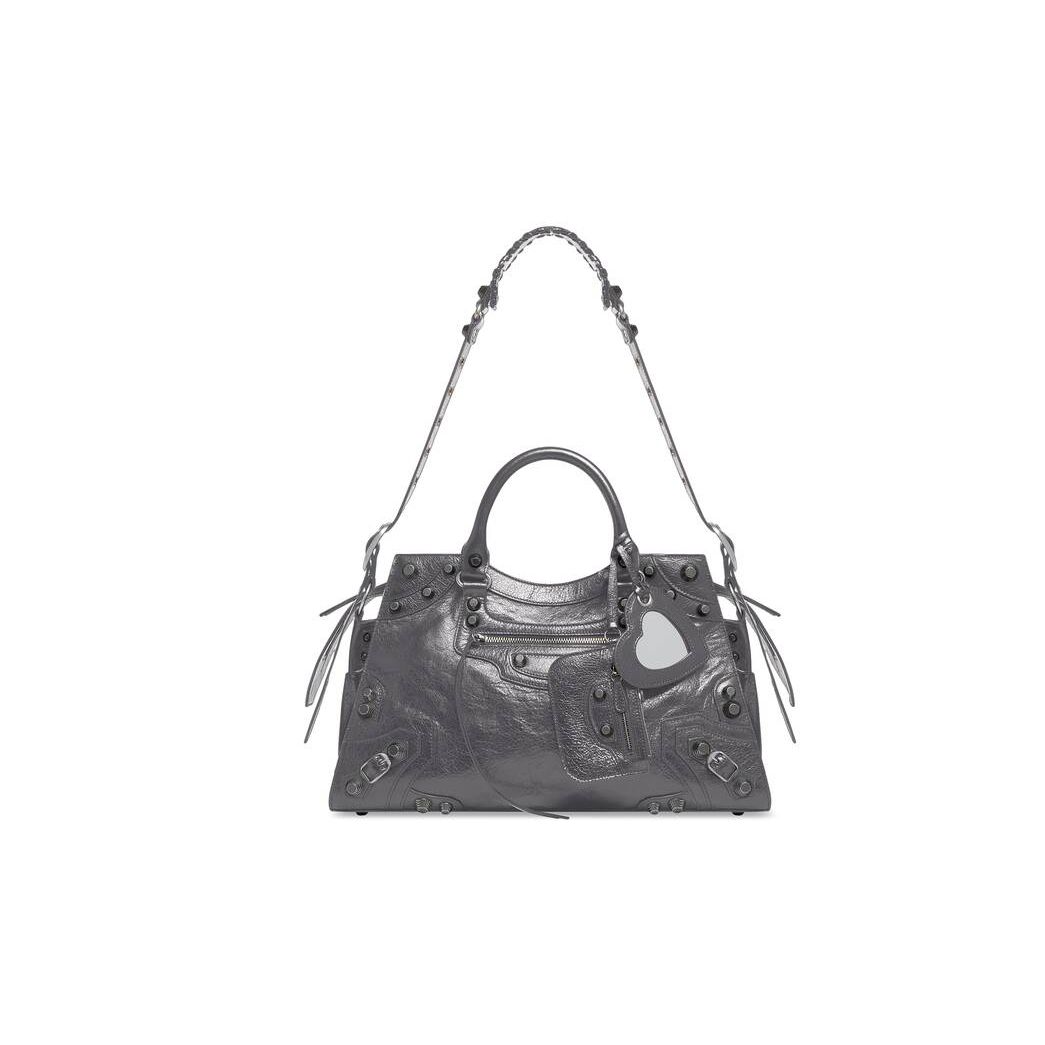 Women\'s Balenciaga Neo Cagole City Handbag Dark Grey | 8094RLODK