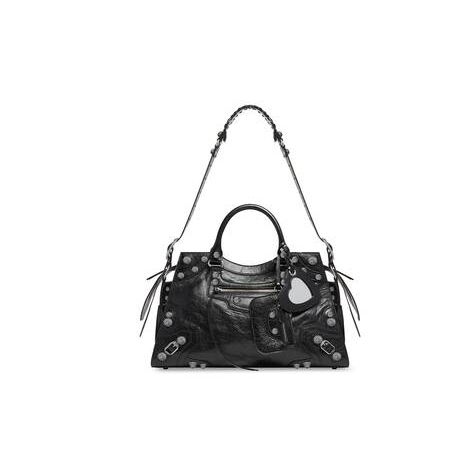 Women's Balenciaga Neo Cagole City With Rhinestones Handbag Black | 8164CIQWU