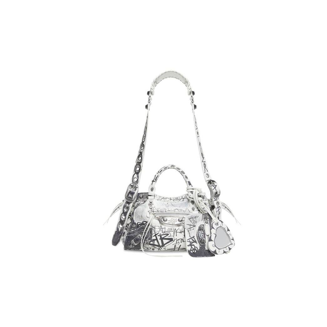 Women's Balenciaga Neo Cagole Xs Graffiti Handbag White | 1074EDCBX