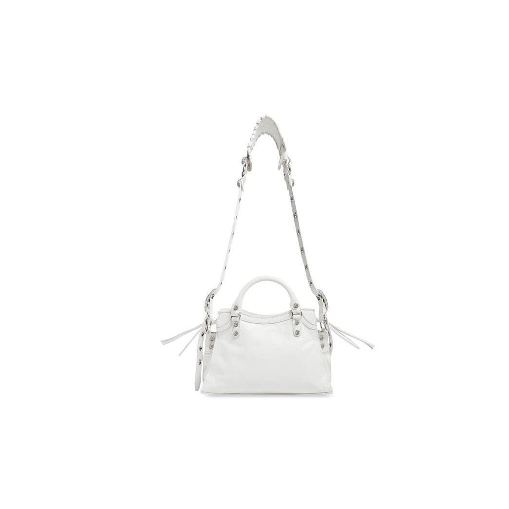 Women's Balenciaga Neo Cagole Xs With Rhinestones Handbag White | 5310FLXHU