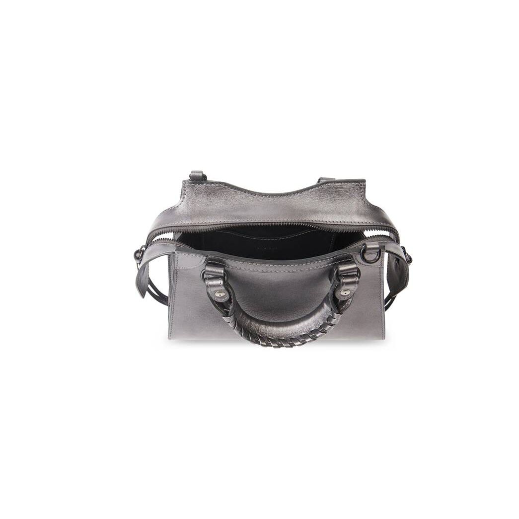 Women's Balenciaga Neo Classic Metallized Mini Bag Silver | 6094PGSXK