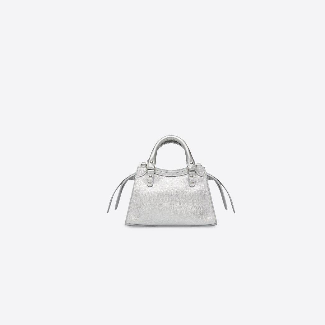 Women's Balenciaga Neo Classic Metallized Mini Bag Silver | 7306TGAEU