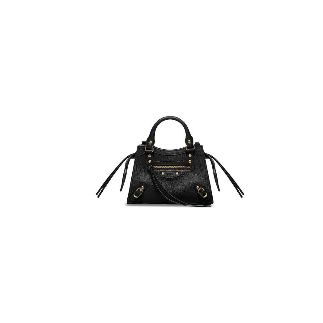 Women's Balenciaga Neo Classic Mini Bag Black / White | 6807XFENT