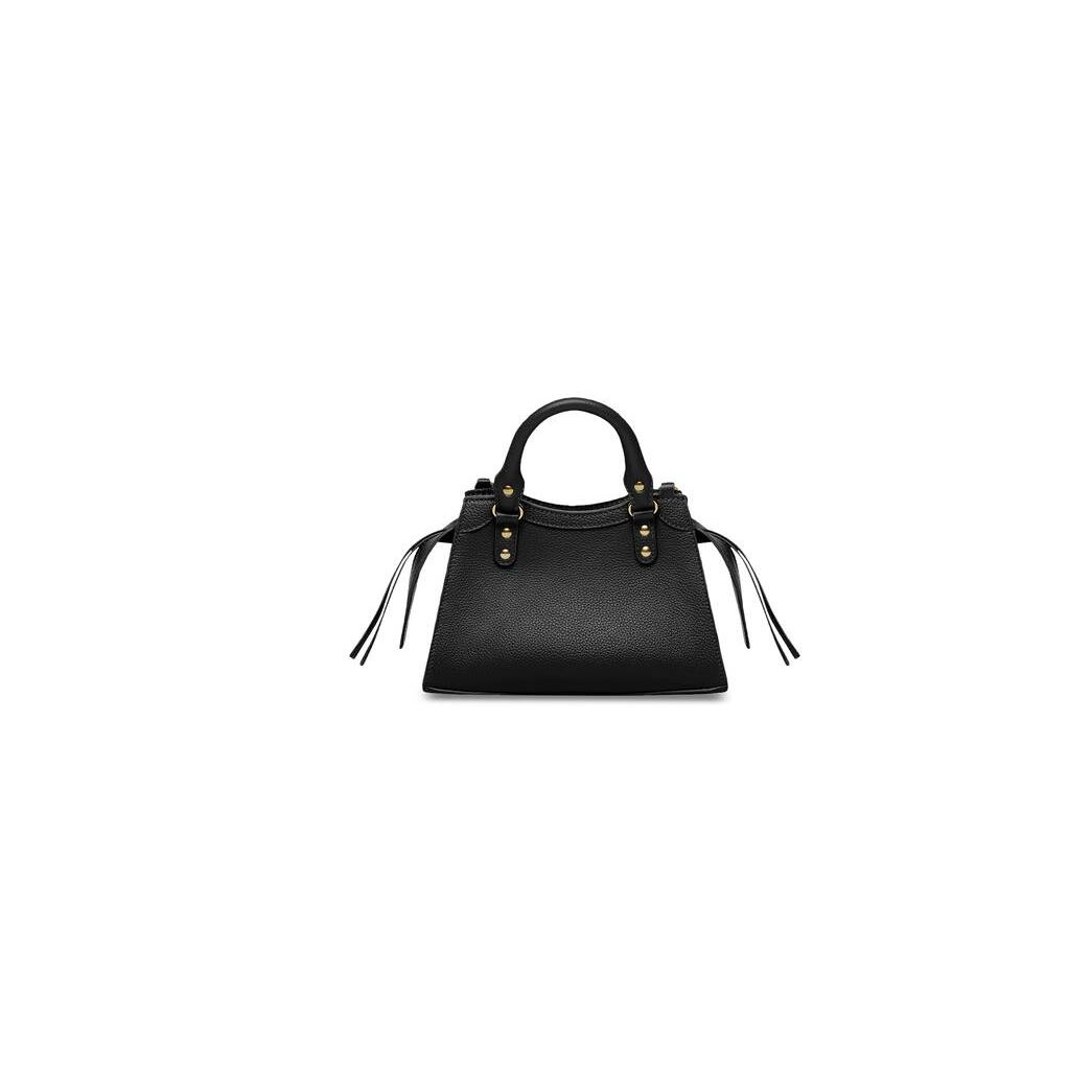 Women's Balenciaga Neo Classic Mini Bag Black / White | 6807XFENT