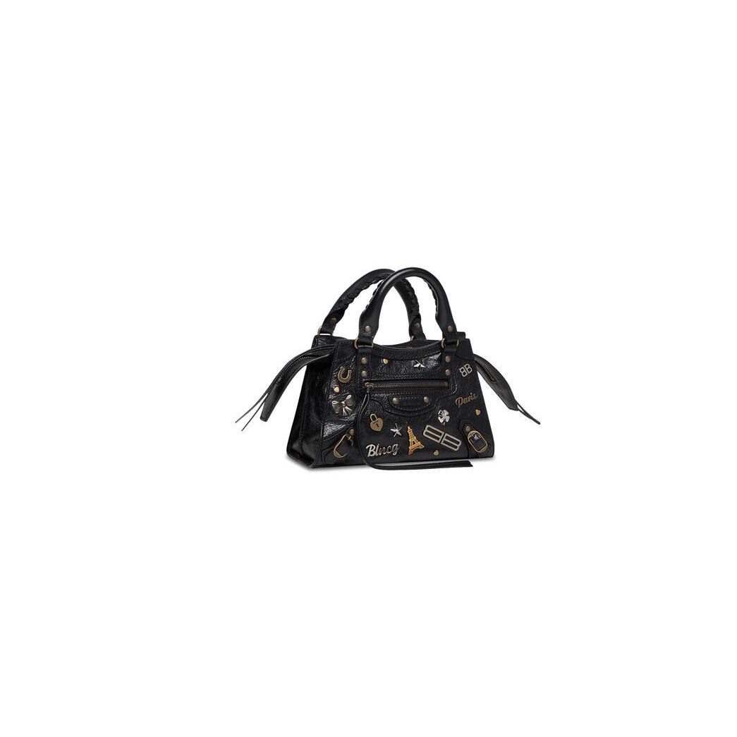 Women's Balenciaga Neo Classic Pins Mini Bag Black | 1027XJAQW