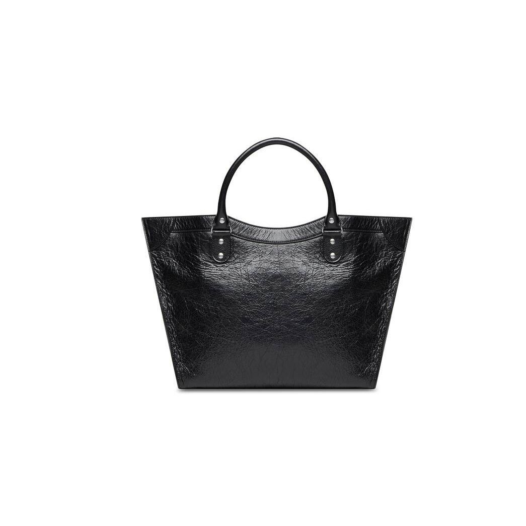 Women's Balenciaga Neo Classic Upside Down Large East-west Tote Bags Black | 3465SDZEI