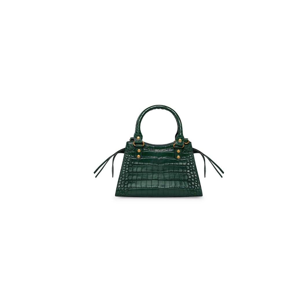 Women's Balenciaga Neo Classic Xs Crocodile Embossed Handbag Green | 6483ONCLE