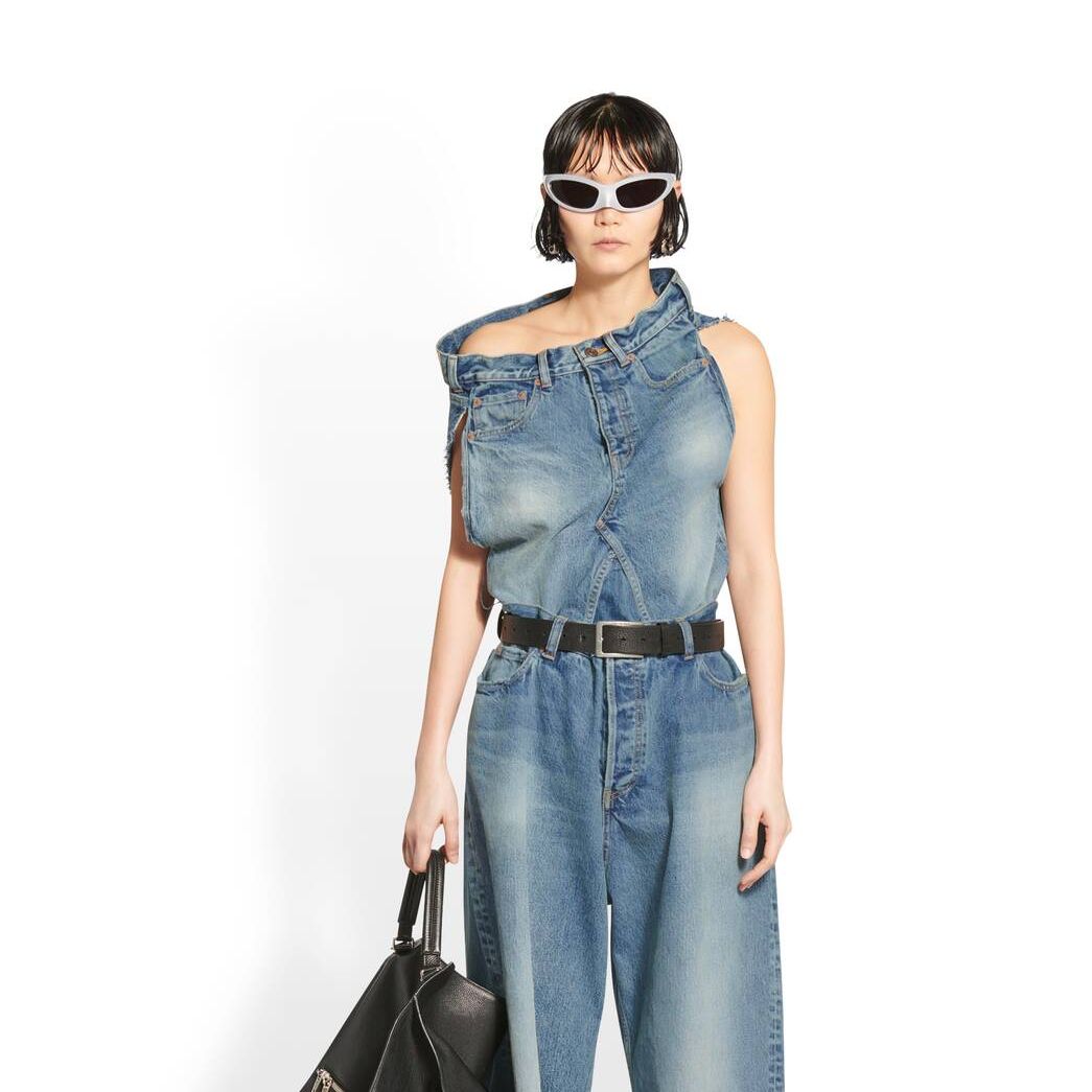 Women's Balenciaga Pants Tops Blue | 7850JTZPK