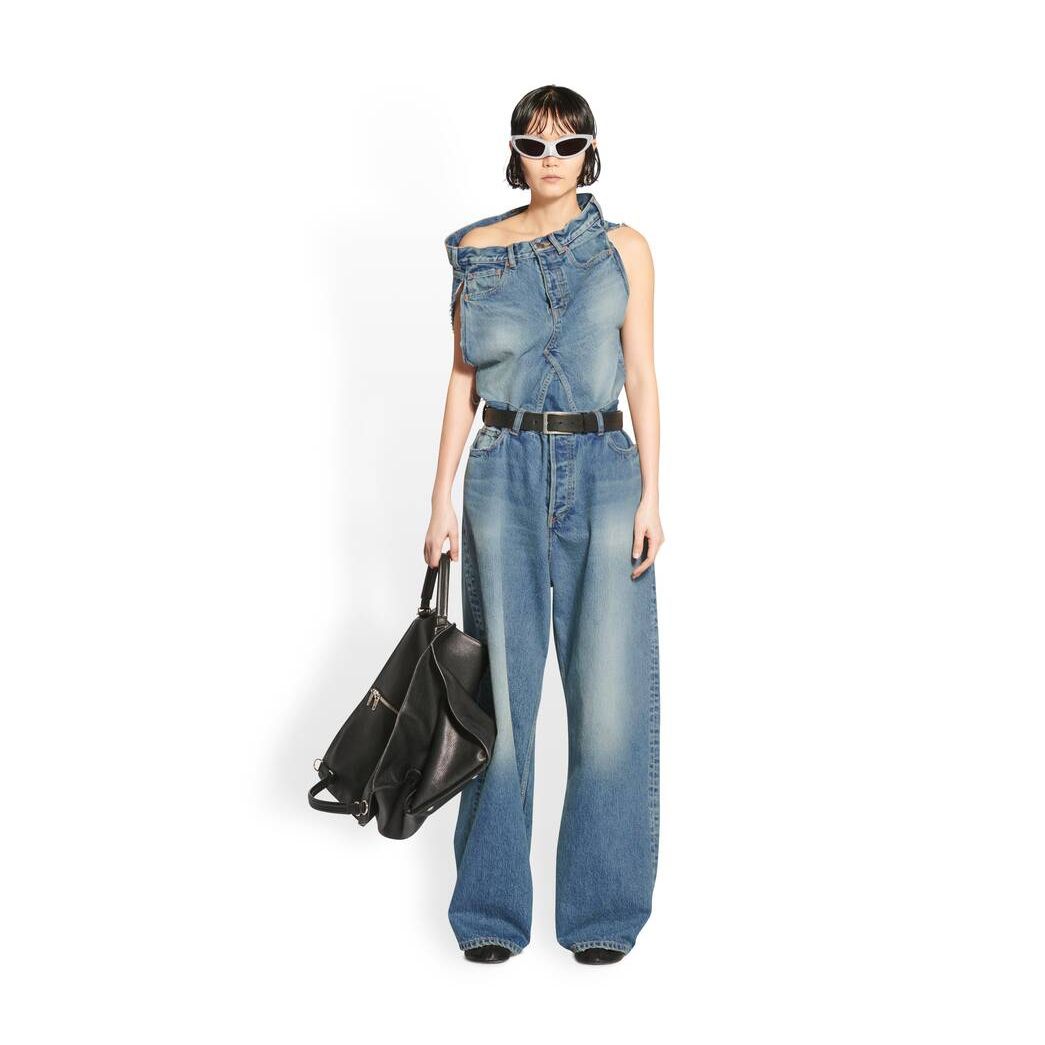 Women\'s Balenciaga Pants Tops Blue | 7850JTZPK