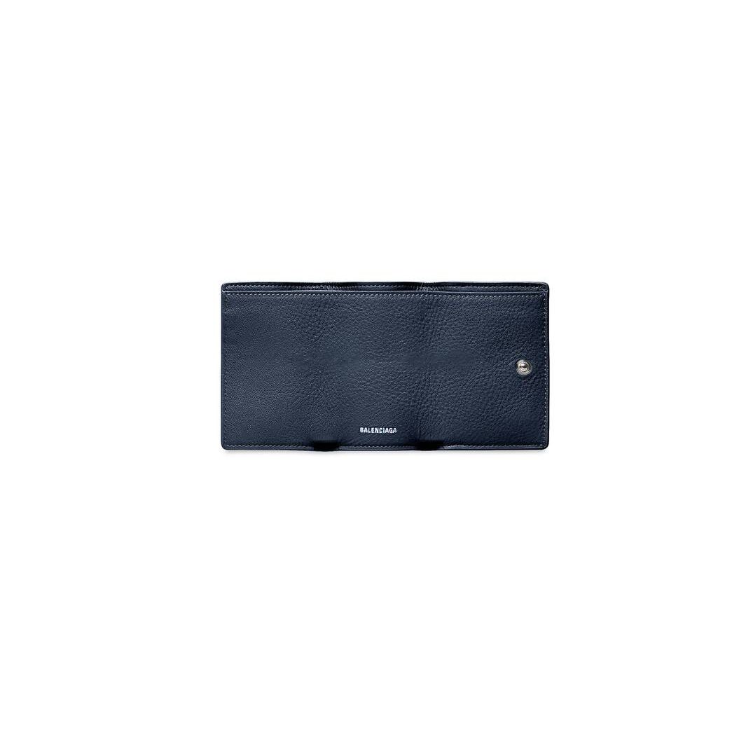 Women's Balenciaga Papier Mini Wallets Dark Blue | 2073LICKS