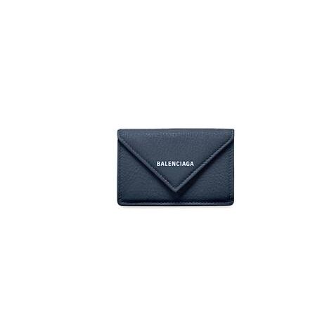 Women's Balenciaga Papier Mini Wallets Dark Blue | 2073LICKS