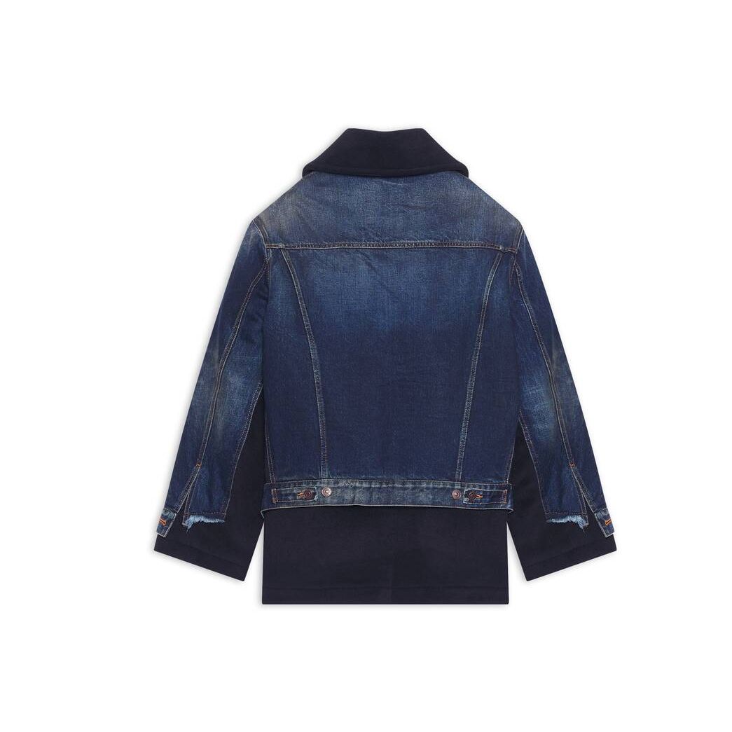 Women's Balenciaga Patched Peacoat Jackets Indigo | 5086OQGRN