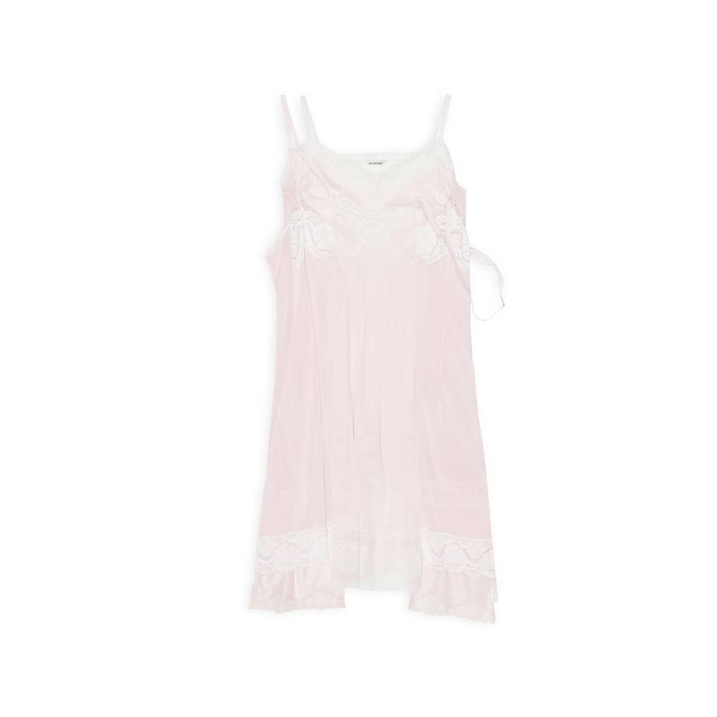 Women's Balenciaga Patched Slip Dress Skirts Pink | 6780HTQMD