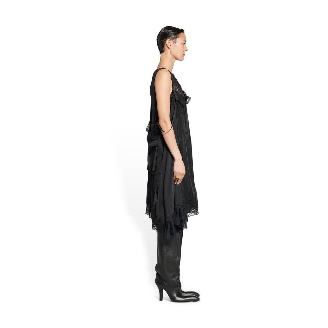 Women's Balenciaga Patched Slip Dress Skirts Black | 6973NHPJM