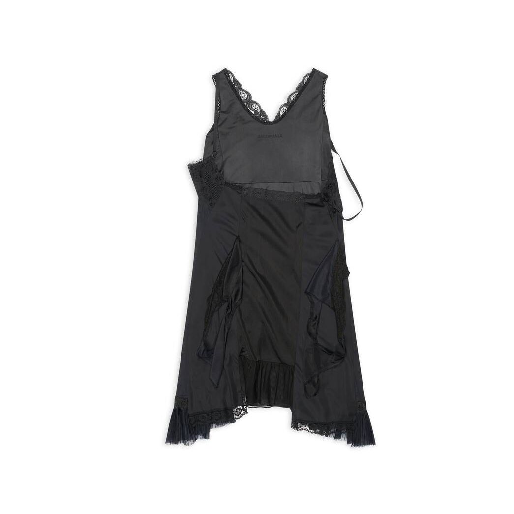 Women's Balenciaga Patched Slip Dress Skirts Black | 6973NHPJM