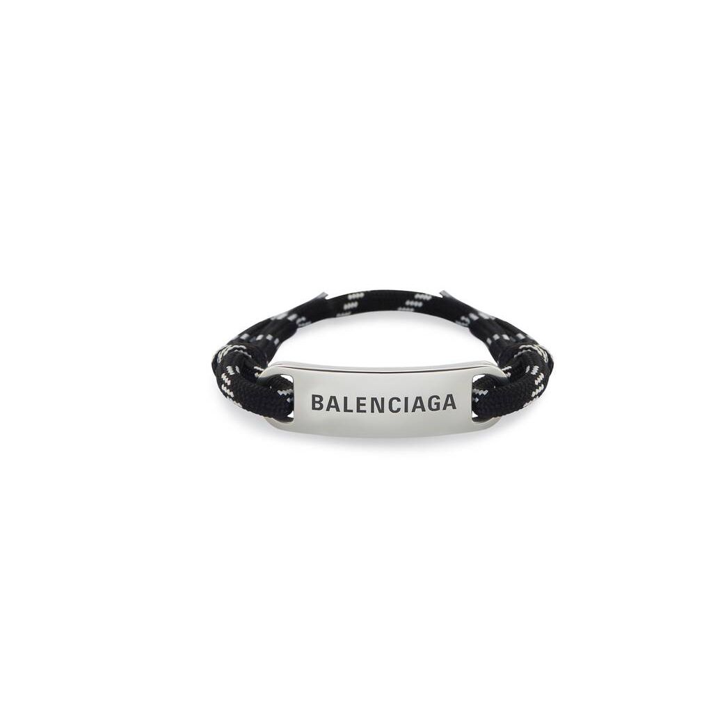 Women's Balenciaga Plate Bracelet Jewelry Black / White | 8032DTWCK