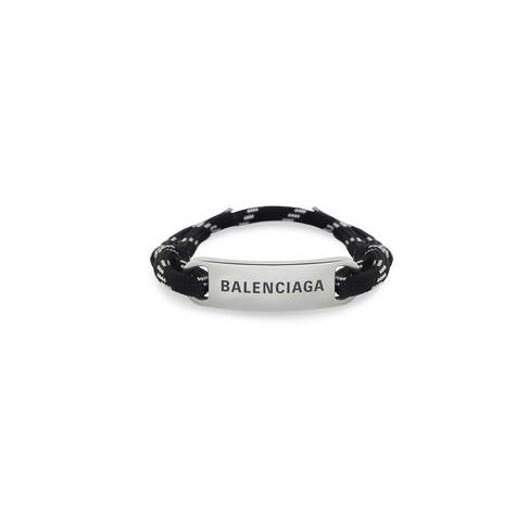 Women's Balenciaga Plate Bracelet Jewelry Black / White | 8032DTWCK