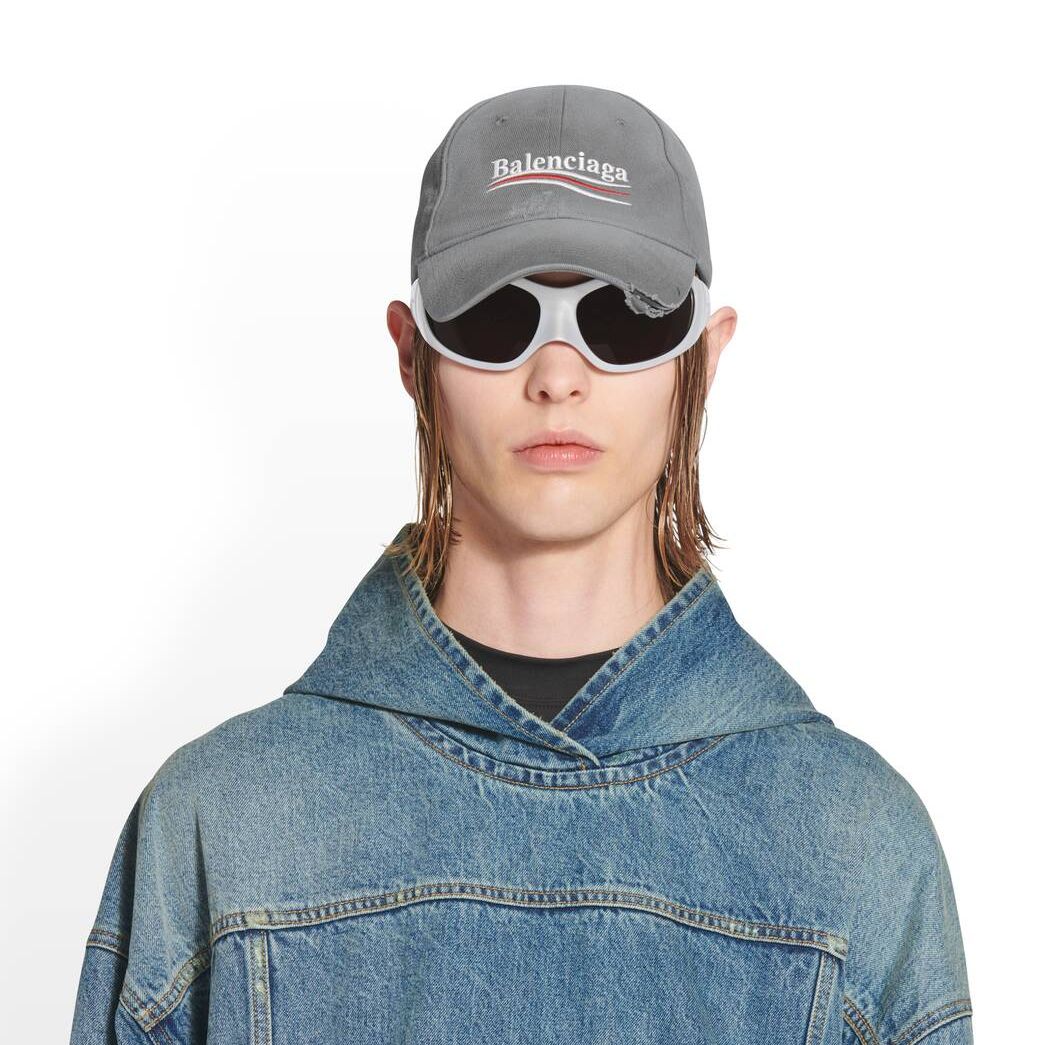 Women's Balenciaga Political Campaign Caps Grey | 3798LYHWI