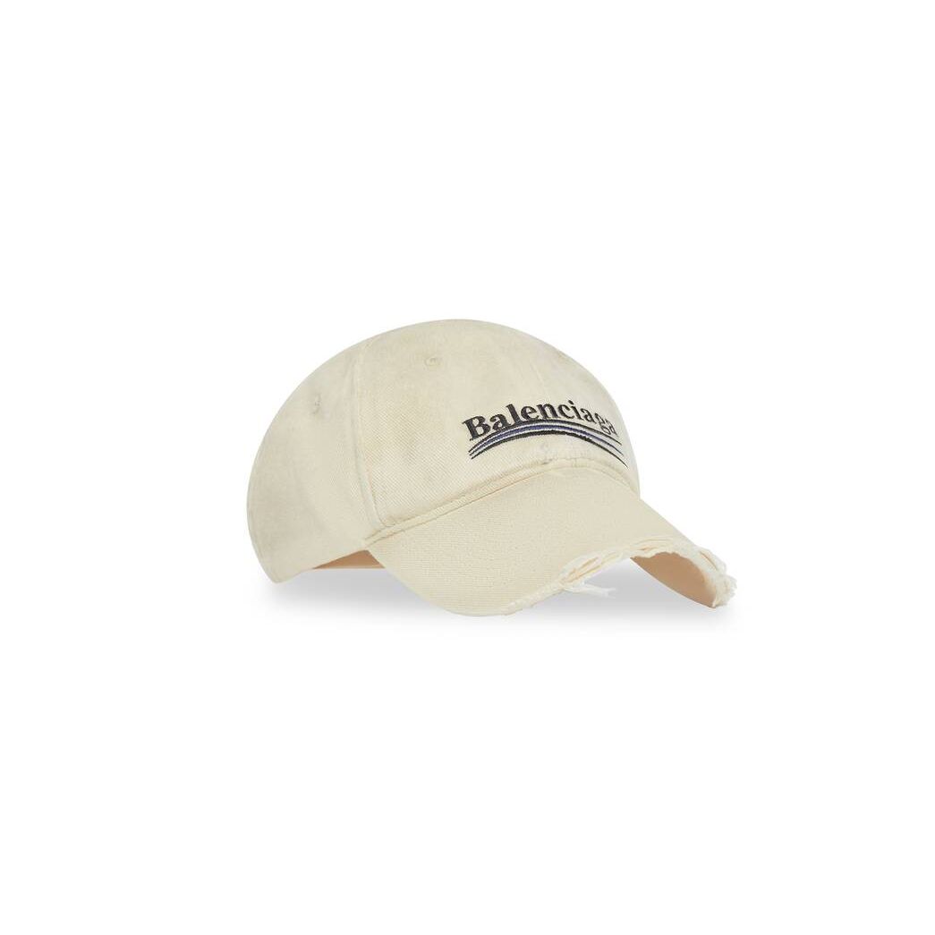 Women's Balenciaga Political Campaign Destroyed Caps Beige | 7659BFGIJ