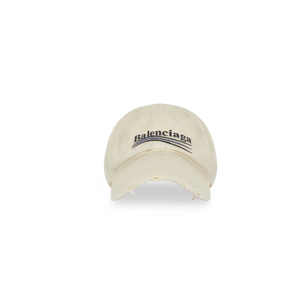 Women\'s Balenciaga Political Campaign Destroyed Caps Beige | 7659BFGIJ