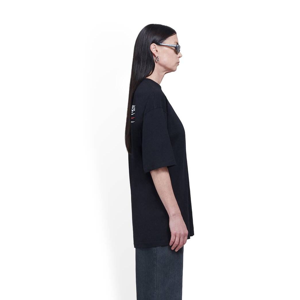 Women's Balenciaga Political Campaign Large Fit T Shirts Black | 1098TQVKF