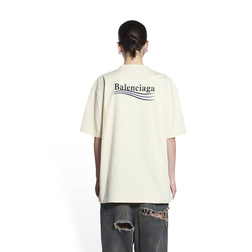 Women's Balenciaga Political Campaign Large Fit T Shirts Blue | 1865STZOL