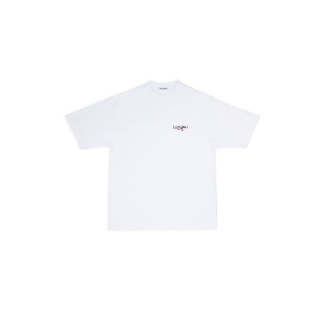 Women's Balenciaga Political Campaign Large Fit T Shirts White | 3729TMZLP