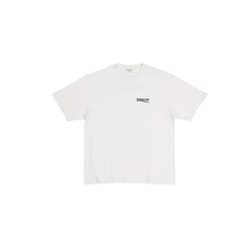 Women's Balenciaga Political Campaign Large Fit T Shirts White | 6127EIBTH