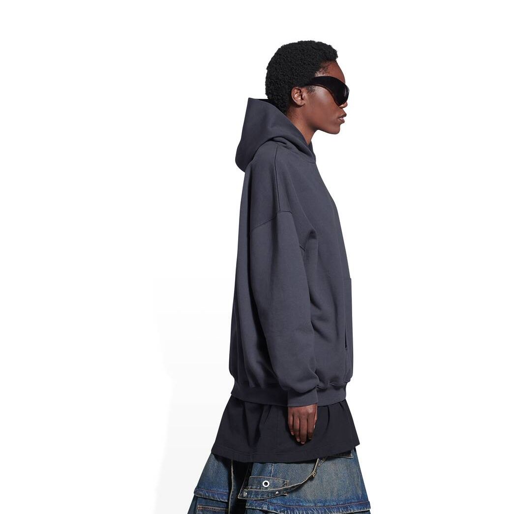 Women's Balenciaga Political Campaign Large Fit Hoodie Grey | 7341WQCAE