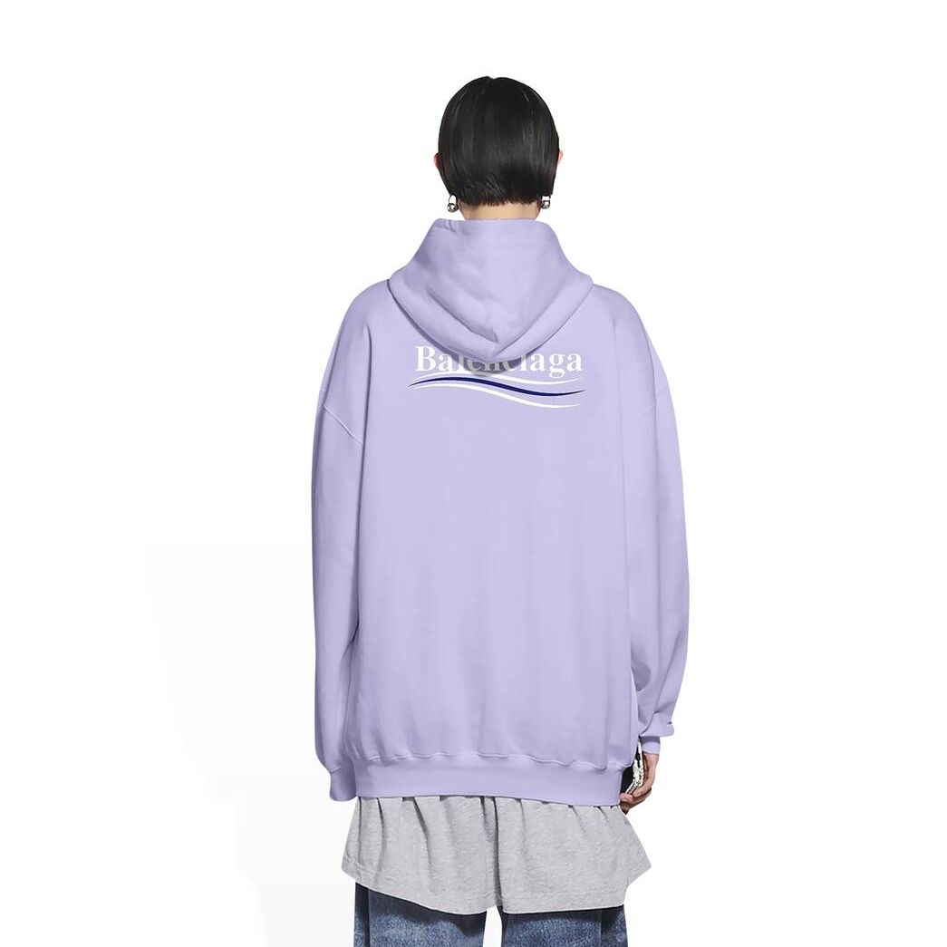 Women's Balenciaga Political Campaign Medium Fit Hoodie Purple | 0592EYRBA