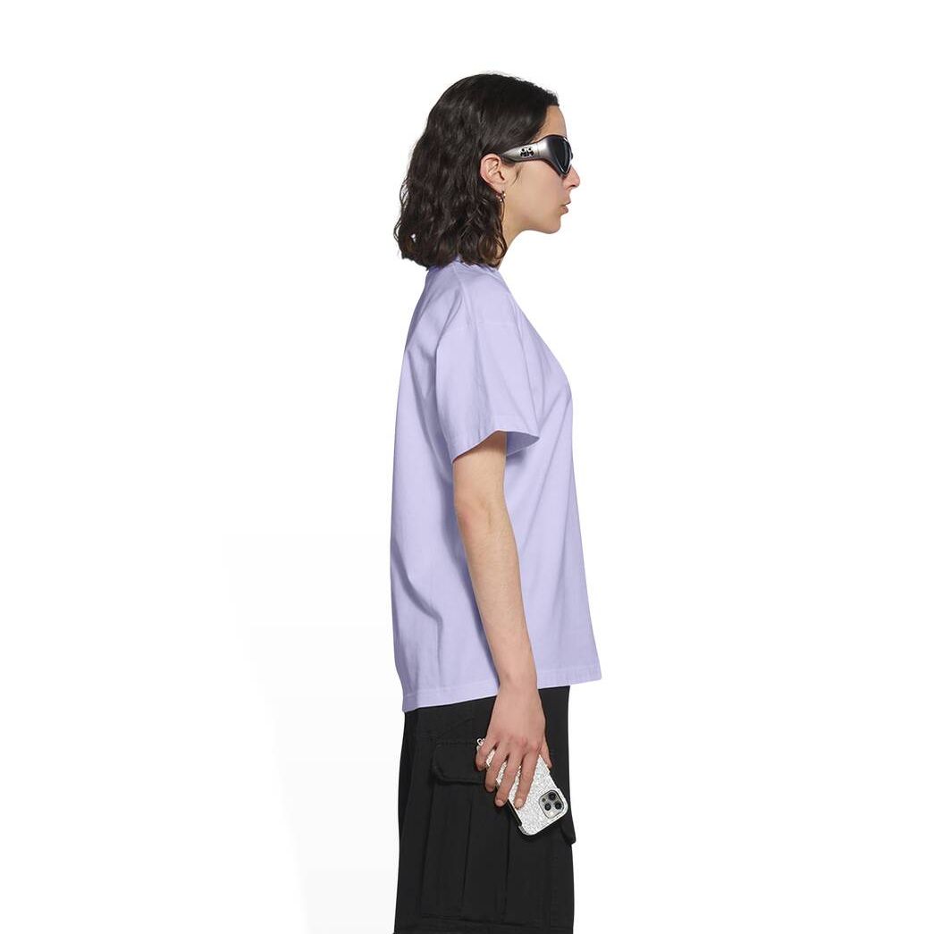 Women's Balenciaga Political Campaign Small Fit T Shirts Purple | 2896FJKRU