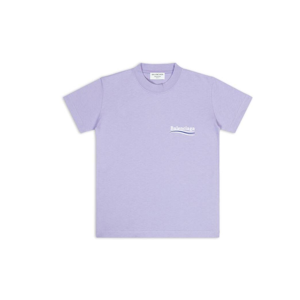 Women's Balenciaga Political Campaign Small Fit T Shirts Purple | 2896FJKRU