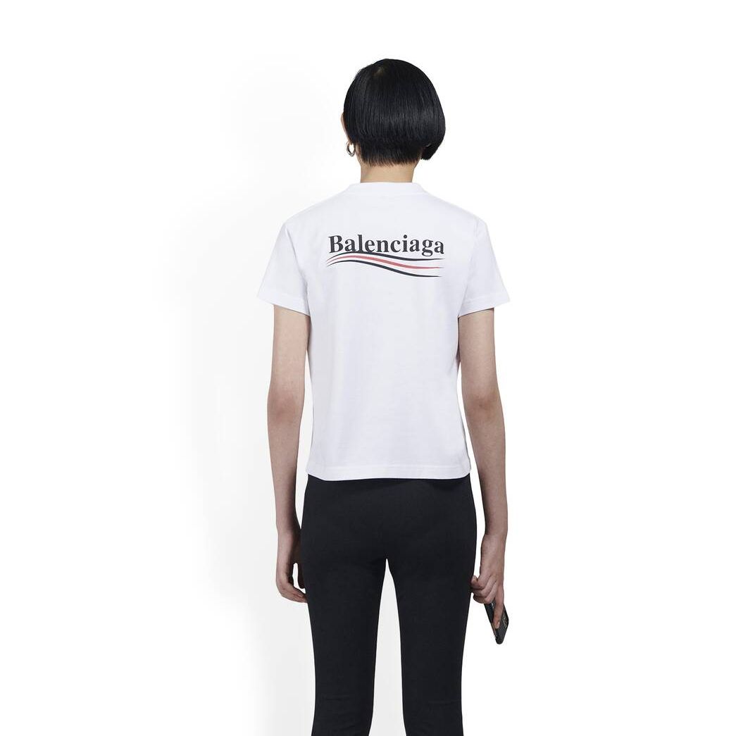 Women's Balenciaga Political Campaign Small Fit T Shirts White | 4159SPBUX