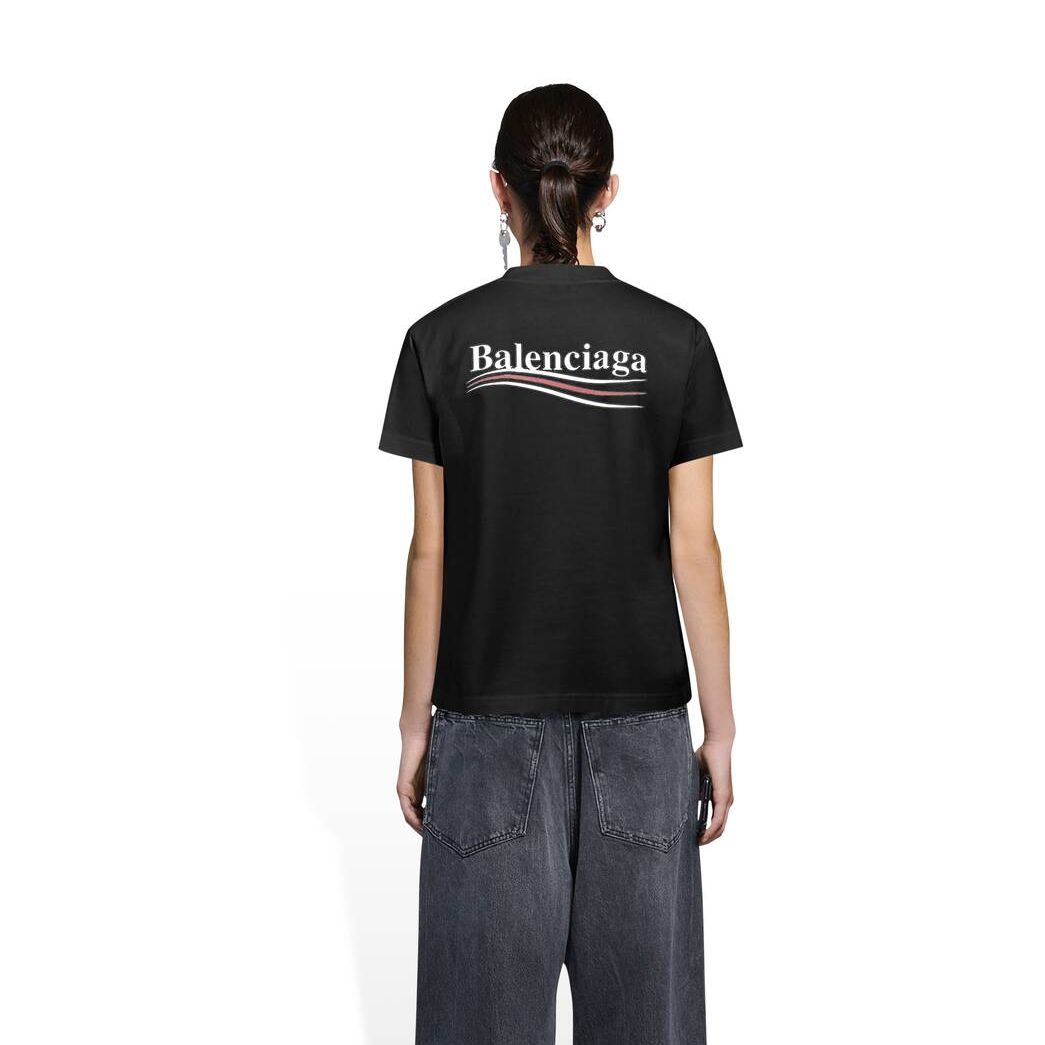 Women's Balenciaga Political Campaign Small Fit T Shirts Black | 9357ZIGJV