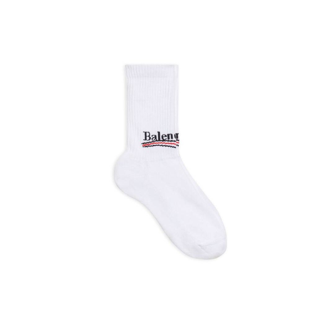 Women\'s Balenciaga Political Campaign Socks White | 4671TZNXH