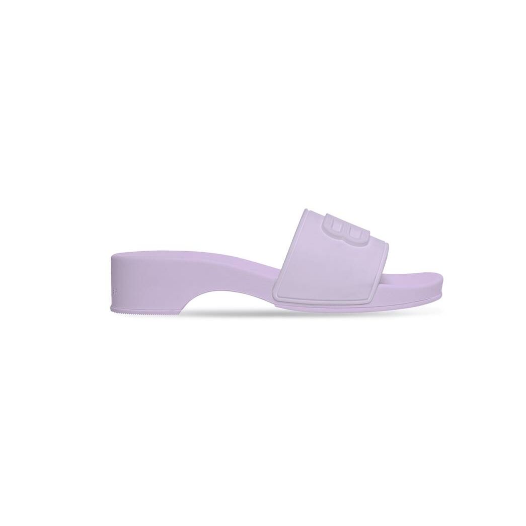 Women\'s Balenciaga Pool Clog Bb Slide Monocolor Sandals Purple | 2375GLNYX