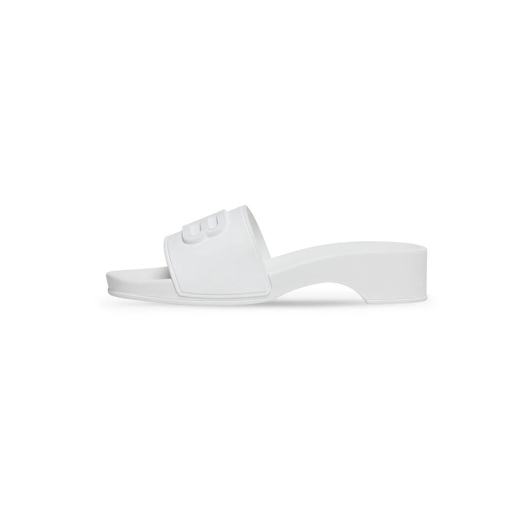 Women's Balenciaga Pool Clog Bb Slide Monocolor Sandals White | 8429KQEFT