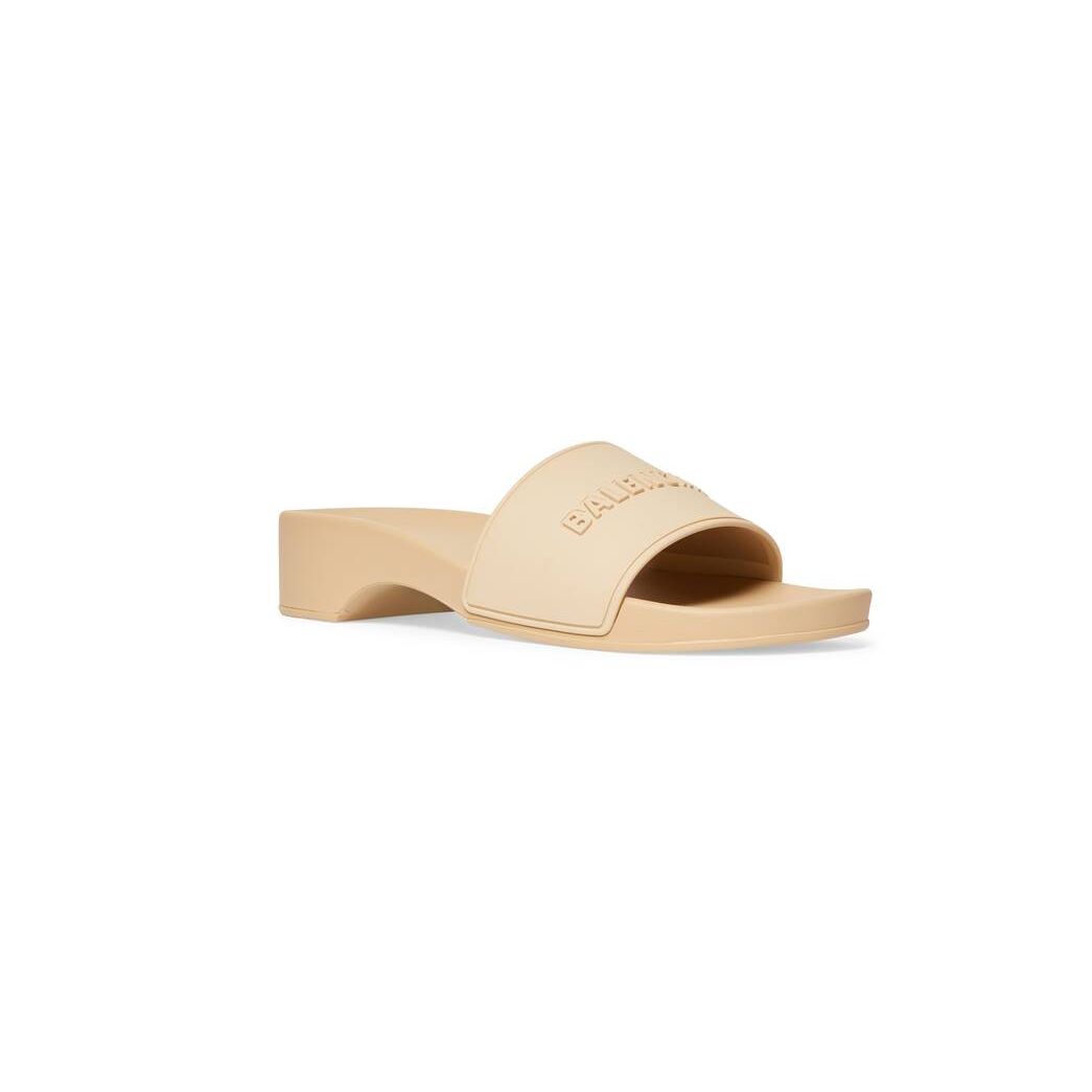 Women's Balenciaga Pool Clog Slide Sandals Brown | 0814RWETG