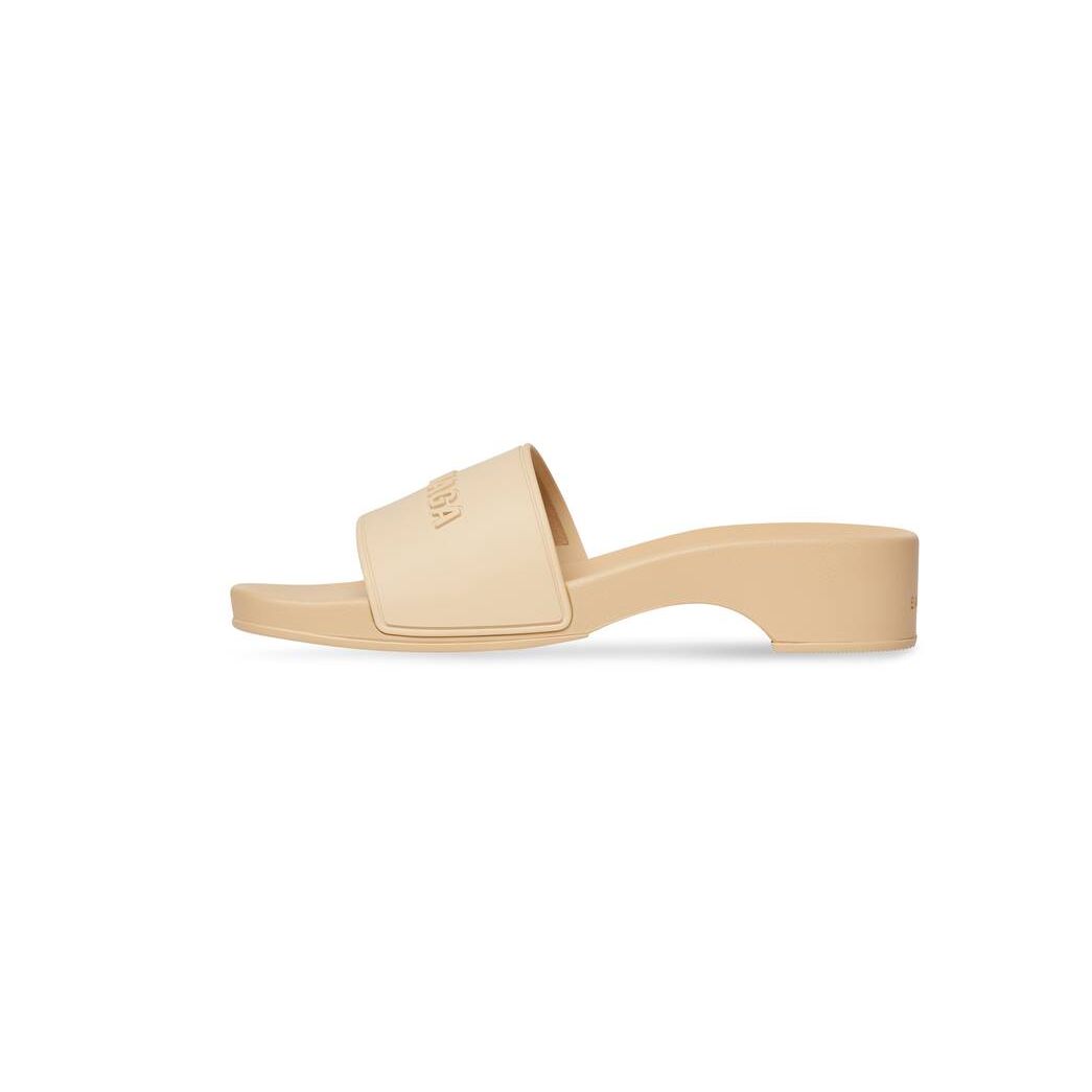 Women's Balenciaga Pool Clog Slide Sandals Brown | 0814RWETG