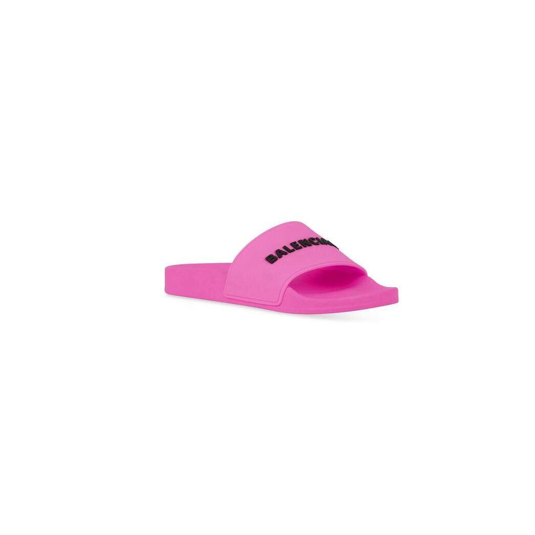 Women's Balenciaga Pool Slide Sandals Pink | 4631IZWOM