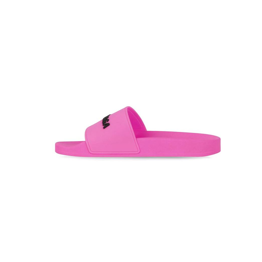 Women's Balenciaga Pool Slide Sandals Pink | 4631IZWOM