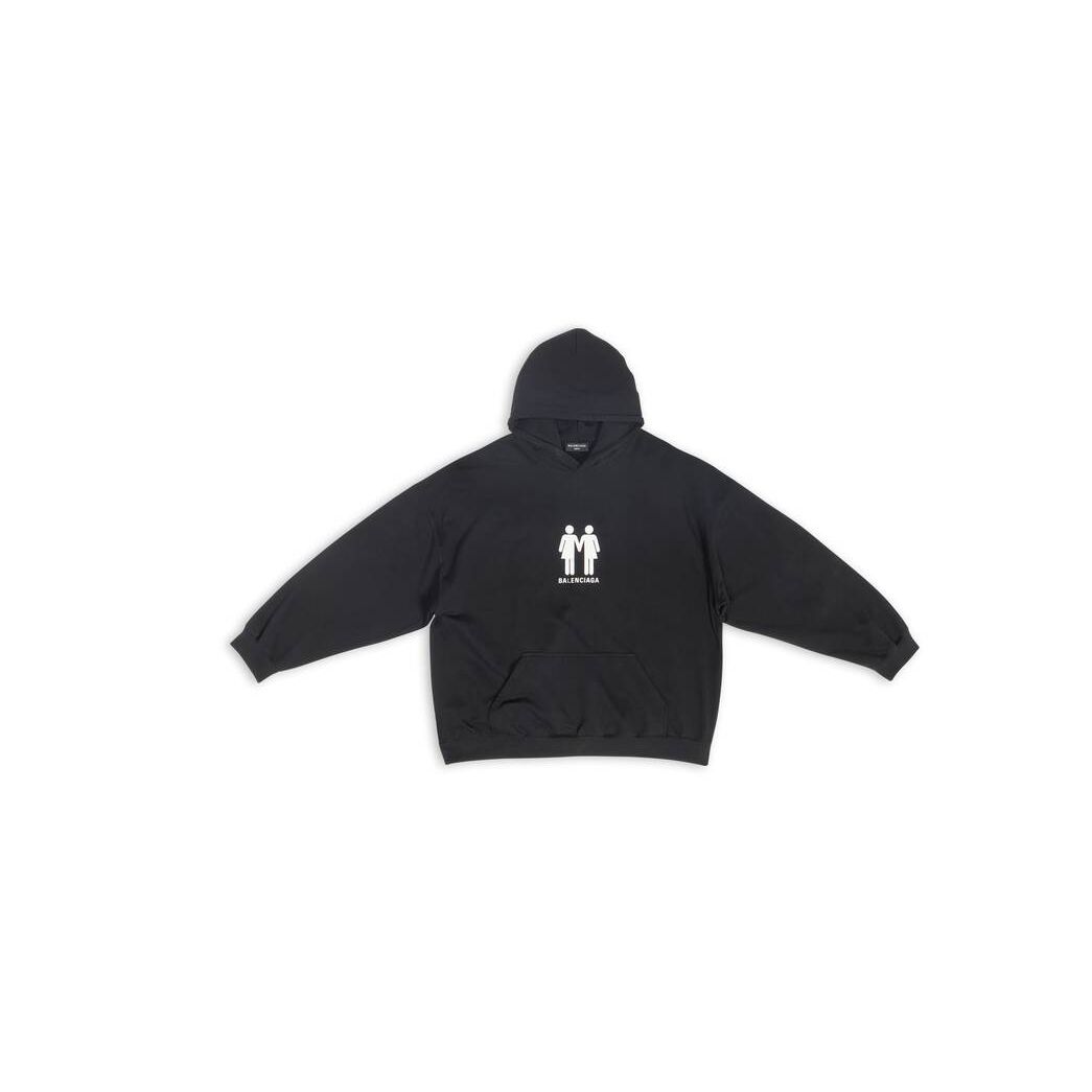 Women's Balenciaga Pride 22 Boxy Fit Hoodie Black | 1946TYKZF