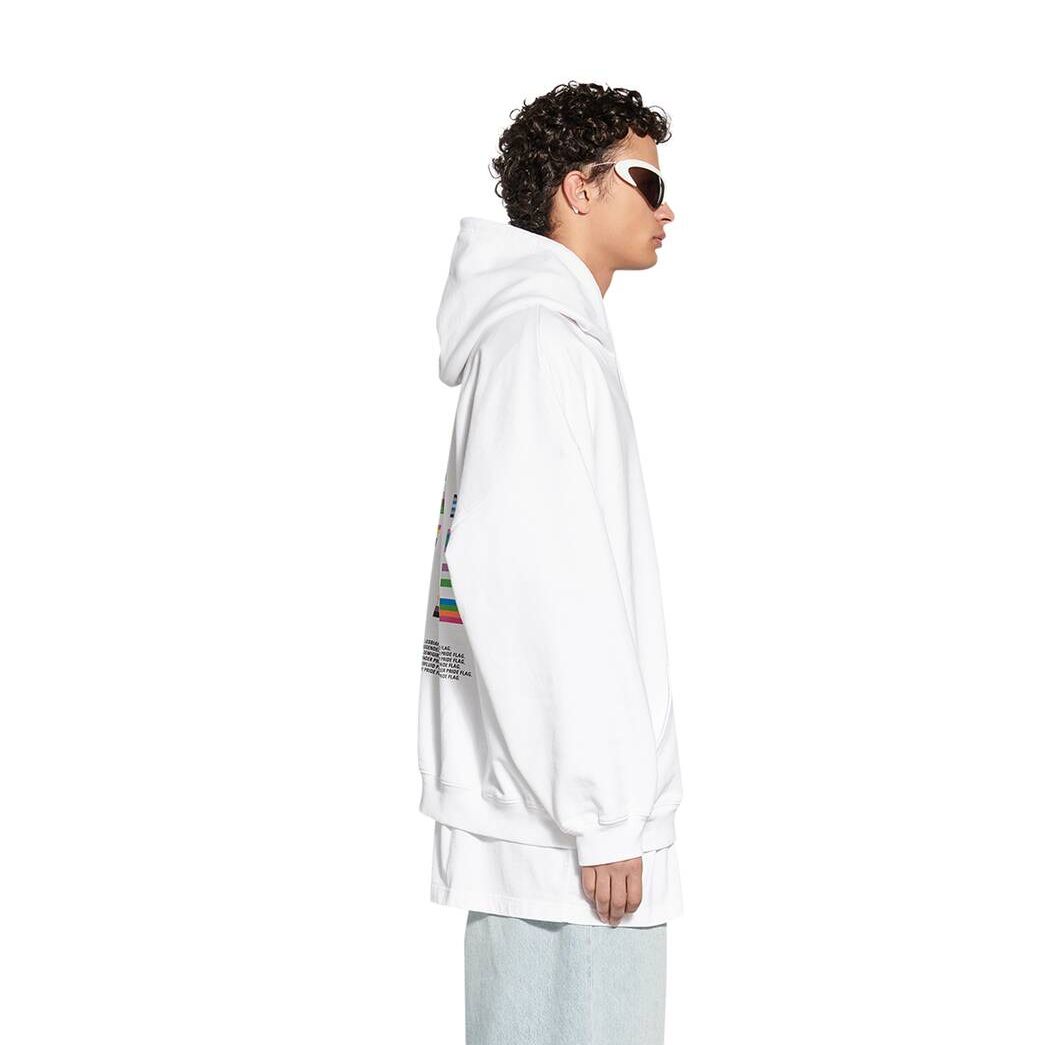 Women's Balenciaga Pride 22 Boxy Fit Hoodie White | 9513YEMQP