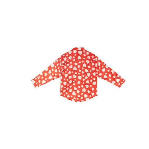 Women's Balenciaga Qixi Hearts Minimal Shirt Tops Red | 9804JCXQF