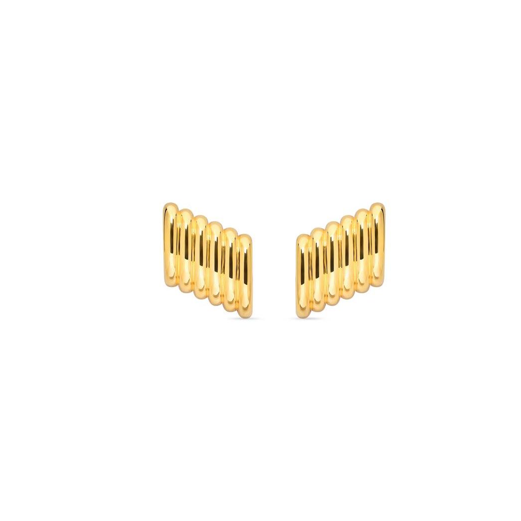 Women\'s Balenciaga Rib Earrings Jewelry Gold | 5938SWLBJ