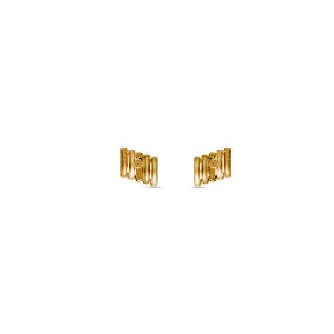 Women's Balenciaga Rib Xs Earrings Jewelry Gold | 2601GFBVR