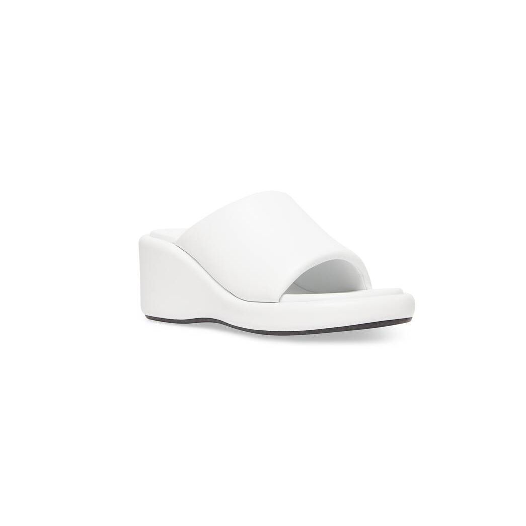 Women's Balenciaga Rise Wedge Sandals White | 9706LDRKS