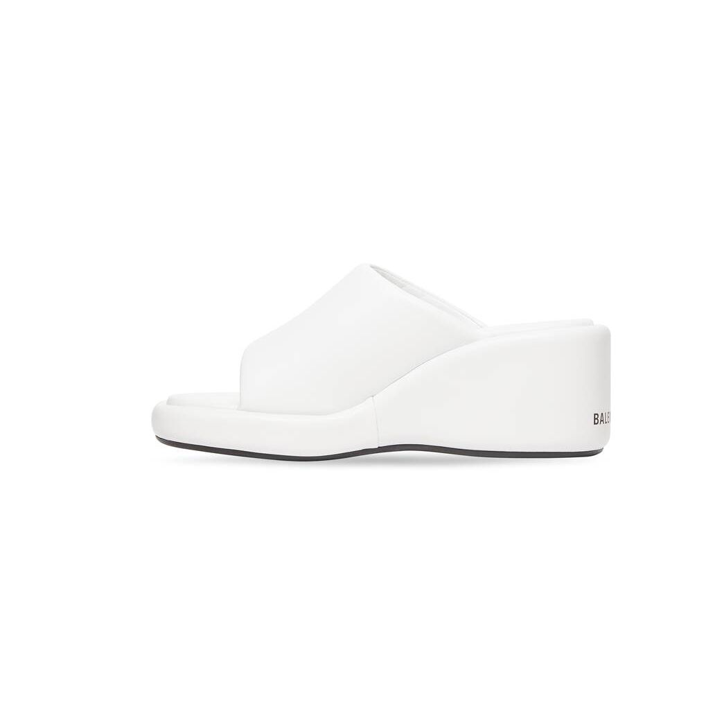 Women's Balenciaga Rise Wedge Sandals White | 9706LDRKS