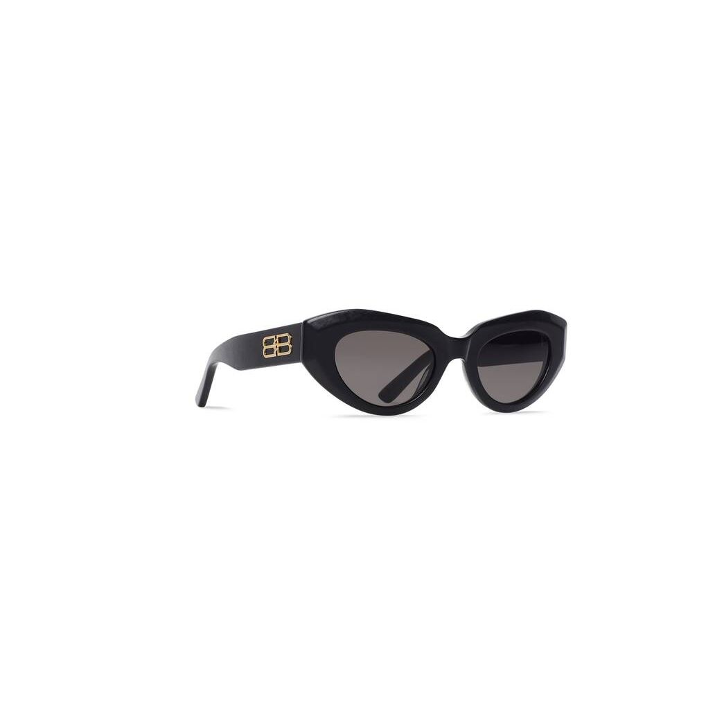 Women's Balenciaga Rive Gauche Cat Sunglasses Black | 0486NADMF